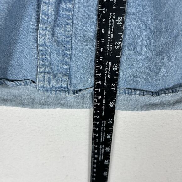 Vintage Peregrine Bay Denim Button-Up Shirt Men's Small Embroidered Dog Shepherd - Picture 10 of 12